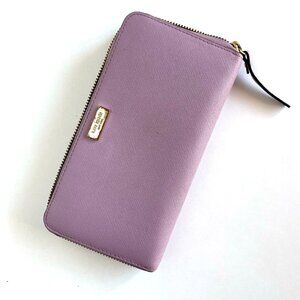 Kate Spade New York Lavender Continental Zip Saffiano Leather Wallet